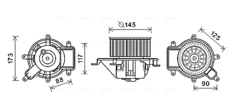 AVA CITROEN Вентилятор салона DS5 11-, Peugeot 3008/5008 AVA COOLING PE8390