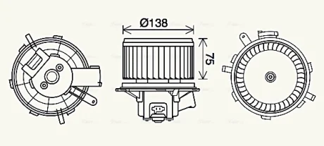 Вентилятор салону Jumper, Fiat Ducato, Peugeot Boxer 06- Ava cooling PE8406