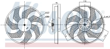 AVA NISSAN Вентилятор радіатора PRIMASTAR 2.0 01-, 2.5 03-, OPEL, RENAULT Ava cooling RT7686