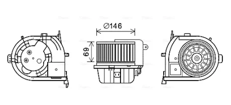 RENAULT Вентилятор салона CLIO II 98 Ava cooling RT8592