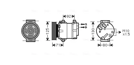 AVA NISSAN Компресор кондиціонера QASHQAI / QASHQAI +2 I 1.5 dCi AVA COOLING RTAK103