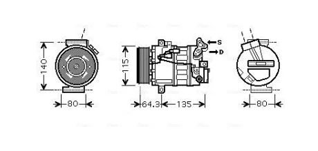 AVA NISSAN Компресор кондиціонера X-TRAIL 07-, RENAULT LAGUNA III Ava cooling RTAK394