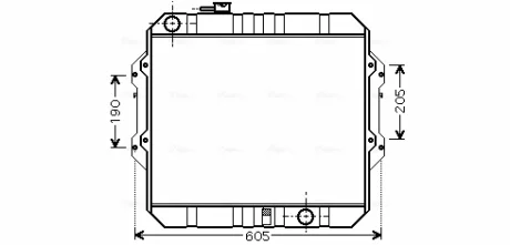 AVA TOYOTA Радіатор охолодження двиг. HILUX VI 2.5 D-4D 01- AVA COOLING TO2371