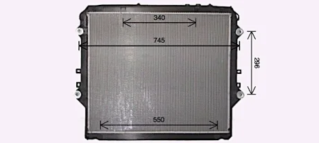 AVA TOYOTA Радіатор охолодження двиг. Fortuner, Hilux VIII 2.4/2.8D 15- Ava cooling TO2752