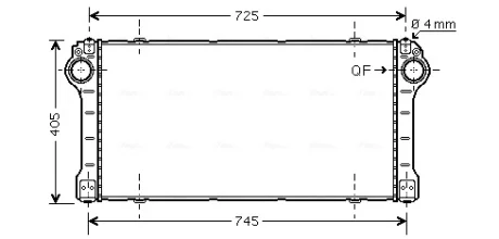 AVA TOYOTA Інтеркулер AURIS 2.0, 2.2 D-4D 06-, AVENSIS 2.0, 2.2 D-4D 08- Ava cooling TO4565