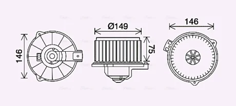 TOYOTA Вентилятор салону AVENSIS 97-, CARINA 92 Ava cooling TO8735