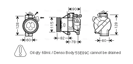 TOYOTA Компресор кондиціонера YARIS 1.0, 1.3 02 Ava cooling TOAK479