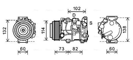 AVA LEXUS Компресор кондиціонера GS 300 05-, IS II 250 05 Ava cooling TOAK639