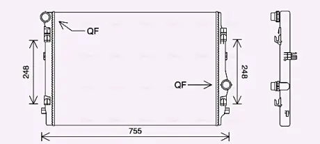 AVA VW Радіатор охолодження Audi A3, Golf, Passat, Touran, Tiguan, Skoda Kodiaq, Octavia III AVA COOLING VN2398