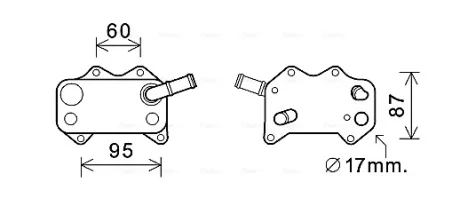 AVA VW Оливний радіатор Audi A1/3/4/6, Golf V, Passat, Touran, Skoda Octavia II Ava cooling VN3329