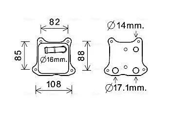AVA VW Оливний радіатор (без корпуса) Audi A1/3, Caddy III, Golf VI, Touran, Skoda Fabia II, Rapid AVA COOLING VN3391