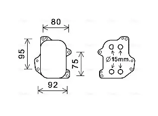 AVA VW Оливний радіатор Caddy IV, Crafter, Golf VII, Passat, Tiguan, Touran, Skoda Karoq, Kodiaq, Octavia III, Audi A3,Q3, AVA COOLING VN3393