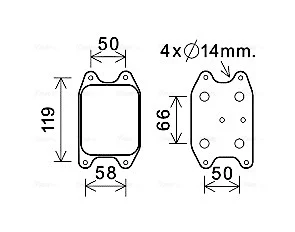 AVA VW Оливний радіатор Audi A1/3/5, Q2/Q3, Caddy IV, Golf VI, VII, Jetta IV, Passat, Tiguan, Skoda Fabia III, Karoq, Kodiaq, Octavia III, Rapid 1.2/1.4 Ava cooling VN3394