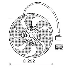 AVA VW Вентилятор радіатора Polo, Skoda Fabia I 1.2/1.9SDI Ava cooling VN7533