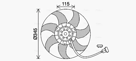 VW Вентилятор радіатора 346mm T4 90 Ava cooling VN7541