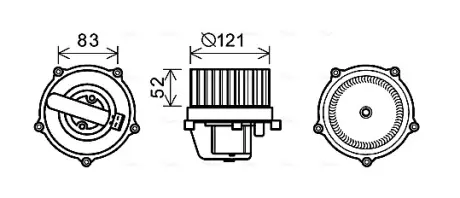 AVA VW Вентилятор салона T4 AVA COOLING VN8345