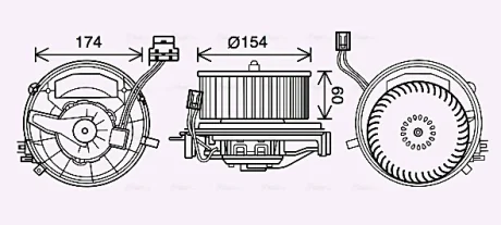 AVA VW Вентилятор салона Audi A3, Q2/3, Golf VII, Passat, Tiguan, Touran, Skoda Karoq, Kodiaq, Octavia III, SuperB III AVA COOLING VN8399