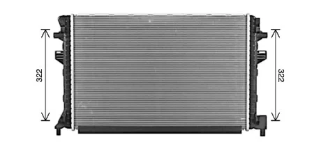 AVA VW Радіатор охолодження двиг. Audi A3, Golf, Passat, Touran, Skoda Karoq, Kodiaq, Octavia III 1.4TSI/2.0TDI AVA COOLING VNA2383