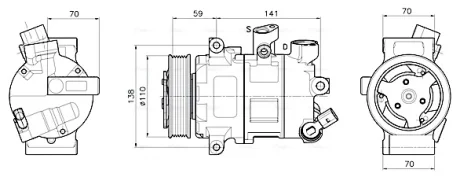AVA VW Компресор кондиціонера BEETLE 2.0 14-, ARTEON 2.0 18-, GOLF VII 1.4, 2.0 13- Ava cooling VNAK341
