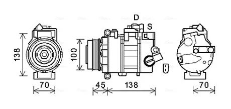VW Компресор кондиціонера CRAFTER 30-35 2.0 11-, CRAFTER 30-50 2.0 11 Ava cooling VNAK384