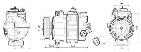 VW Компресор кондиціонера AMAROK 2.0 10-, T5 2.0 10 Ava cooling VNAK447