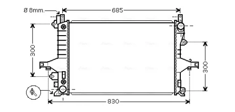 VOLVO Радіатор охолодження з АКПП S60 I,S80 I,V70 II,XC70 2.0/3.0 99 Ava cooling VO2115