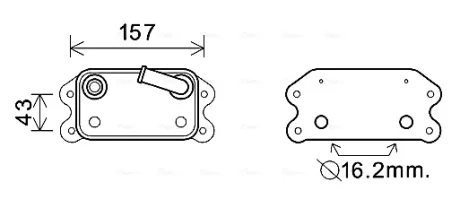 FORD Оливний радіатор (без корпуса) Focus II, Kuga, Mondeo IV 2.5, Volvo Ava cooling VO3169