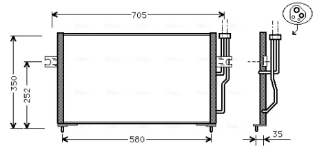 AVA MITSUBISHI Радіатор кондиціонера (конденсатор) Carisma, Space Star 00-, Volvo S40/V40 AVA COOLING VO5086