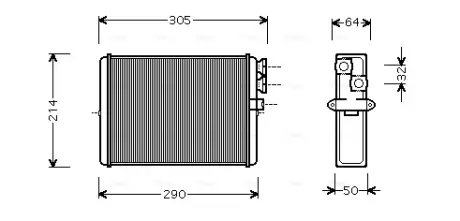 AVA VOLVO Радіатор опалення S60 I, S80I, V70 II, XC70, XC90 I 97- AVA COOLING VOA6110