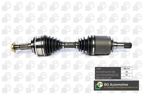 Піввісь перед. LAND CRUISER 200 (_J2_) 07- BGA DS9104