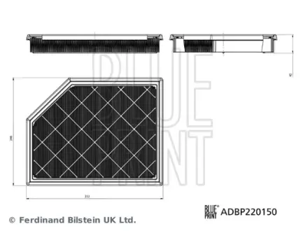 Фільтр повітряний BLUE PRINT ADBP220150