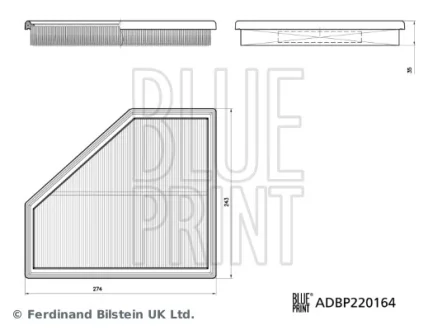 BMW Повітряний фільтр праворуч 3 (G20, G80, G28) M3 20- BLUE PRINT ADBP220164