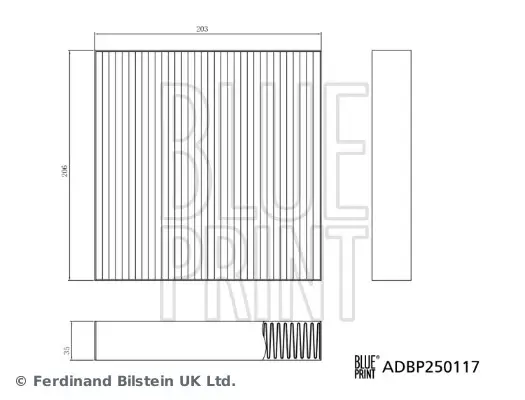BYD Фільтр салону SEAL EV 22 Blue Print ADBP250117 (фото 1)