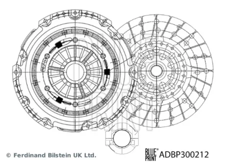 MAZDA Комплект зчеплення (диск+корзина+вижимний) 6 Ліфтбек (GJ, GL) 2.2 D (GJ2FP) 12-20, CX-5 (KE, GH) 2.2 D 12-17 Blue Print ADBP300212
