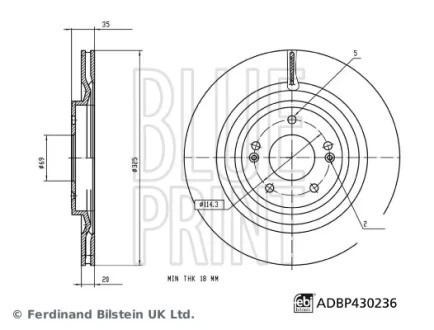 Тормозной диск задний Blue Print ADBP430236
