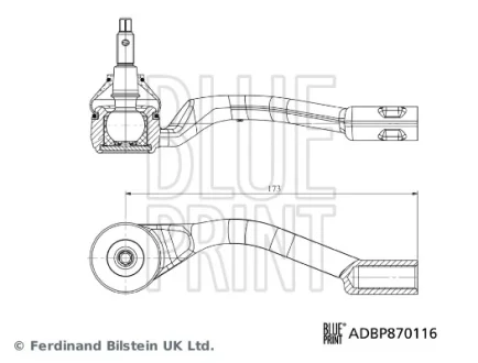 KIA Наконечник рул. тяги передн. лів. PICANTO III 1.0 17- BLUE PRINT ADBP870116