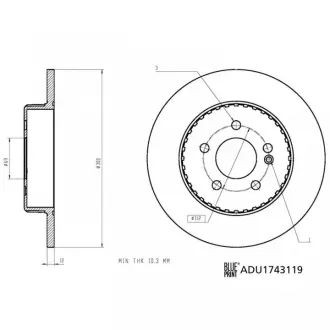 DB диск гальмівний задній W205 BLUE PRINT ADU1743119