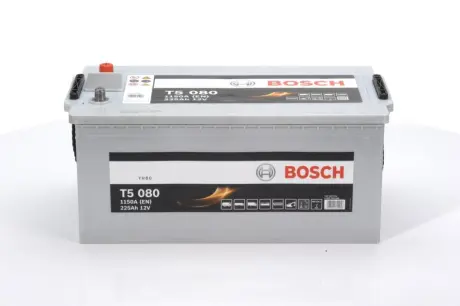 Акумулятор 225Ah-12v (T5080) (518x276x242),полярність зворотна (3),EN1150 BOSCH 0 092 T50 800