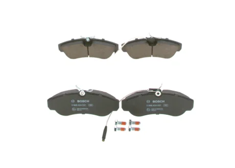 Комплект гальмівних колодок передн, CITROEN JUMPER I FIAT DUCATO PEUGEOT BOXER 1.9D-2.8D 02.94-09.09 BOSCH 0986424031