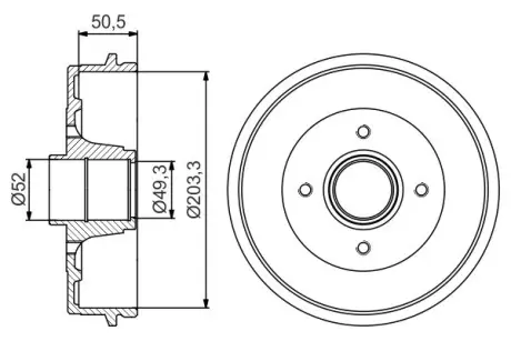 Гальмівний барабан задн RENAULT TWINGO II 1.2/1.5D 03.07- BOSCH 0 986 477 214