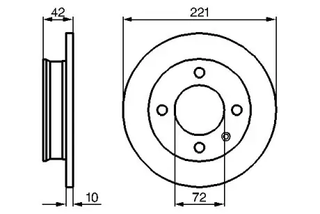 FORD диск гальмівний передній FIESTA 76-89 221 10 8.7 BOSCH 0986478068