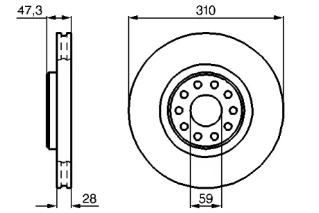 FIAT гальмівний диск передній Alfa Romeo 166 BOSCH 0986478669