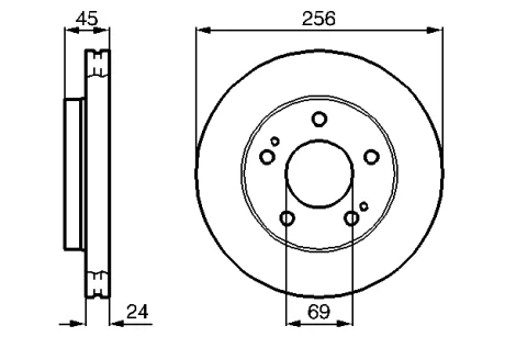 Гальмівний диск передн лів/прав DODGE AVENGER MITSUBISHI ECLIPSE I, ECLIPSE II 2.0/2.5 04.91-12.07 Bosch 0986478708