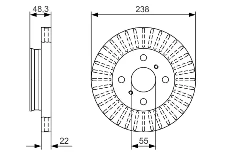 Диск гальм. передн. TOYOTA COROLLA 97- BOSCH 0986479A63