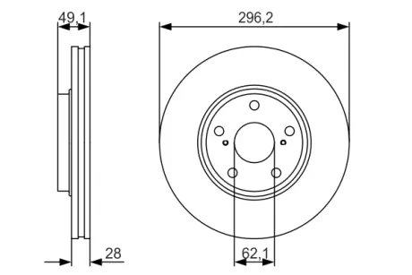 Диск гальмівний BOSCH 0 986 479 R28