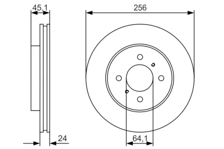 Диск гальм. передн. MITSUBISHI LANVER 1.8 -03 BOSCH 0986479R51