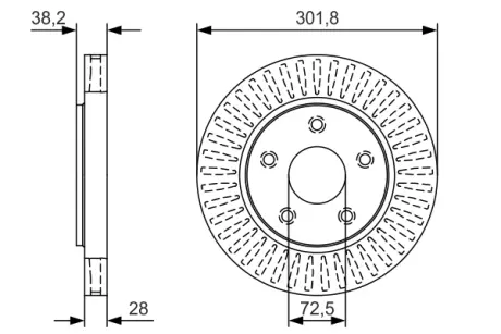 Гальмівний диск передн. CHRYSLER VOYAGER 00- BOSCH 0986479U45