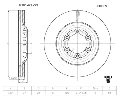 Диск гальмівний BOSCH 0986479V29