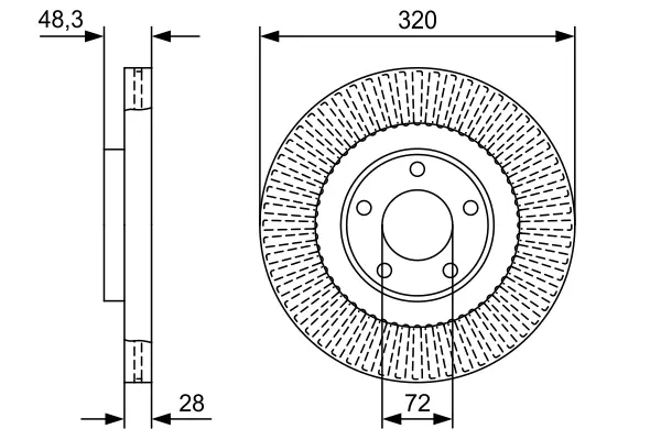 MAZDA гальмівний диск передн. Mazda -7/9 07 Bosch 0986479W04 (фото 1)