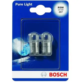 Лампочка Pure Light допоміжна R5W (12 В, 5 Вт, тип гнізда: BA15S основна лампа) BOSCH 1987301022